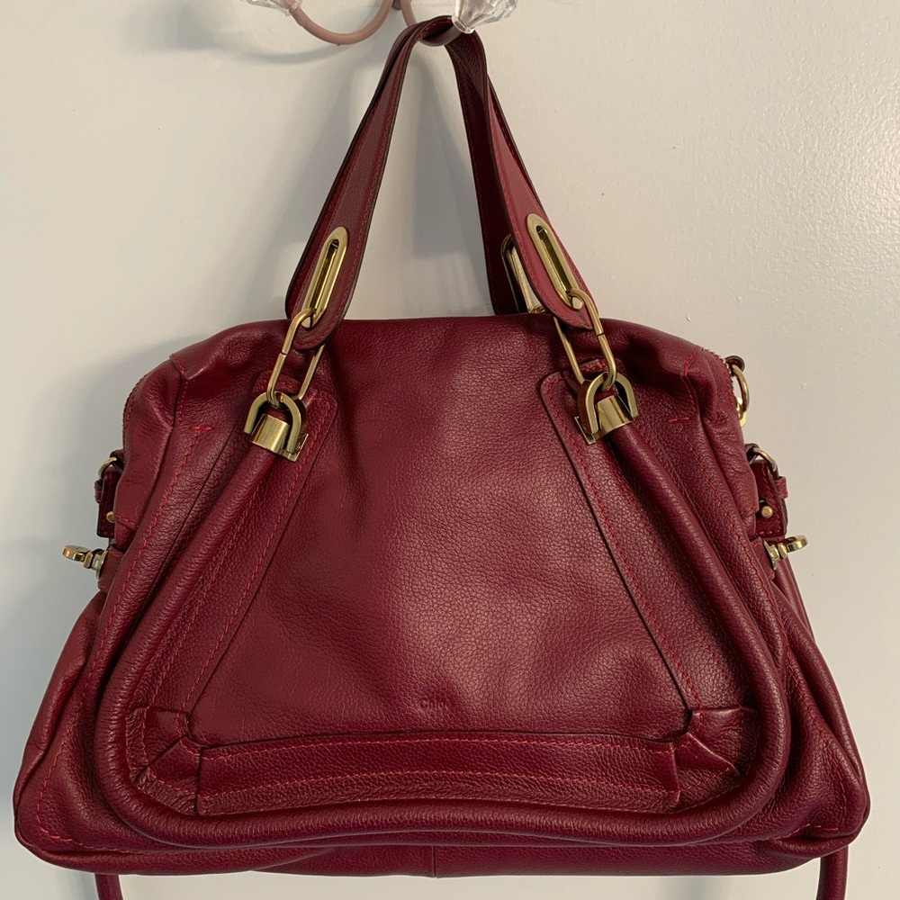 Authentic Chloe Paraty in Bordeaux Leather